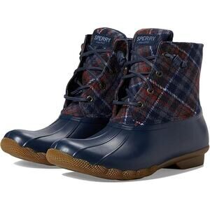 Sperry Ladies Footwear Women's Saltwater Wool Rain Boot, Navy Plaid, 6